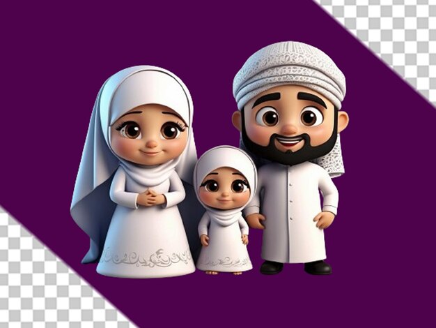 Quotlove and laughter wholesome 3d cartoon of a muslim familyquot