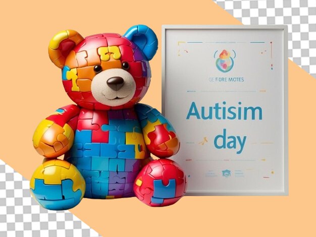 Quotrainbow Hues Of Support Kolorowe Zabawki Dla Niedźwiedzia Na Dzień Autyzmu Png