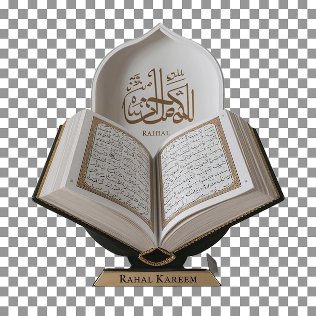 Quran Kareem book with Transparent Background