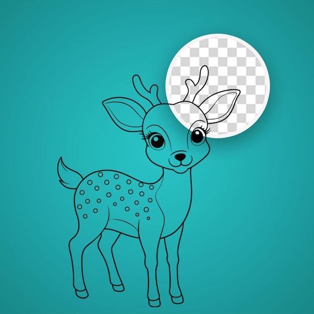 PSD r 手描きの鹿の概要のイラスト