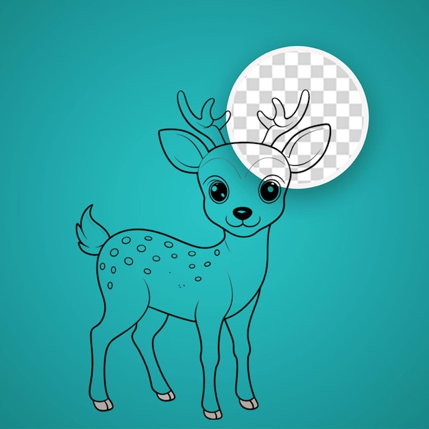 PSD r hand drawn reindeer outline illustration