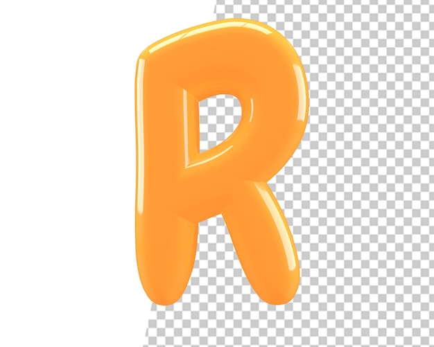 R lettera oro testo 3d rendering