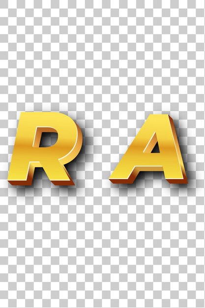 Ra gold logo icon isolated white background transparent