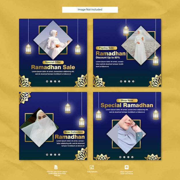 raamdan sale template banner social media instagram post template design