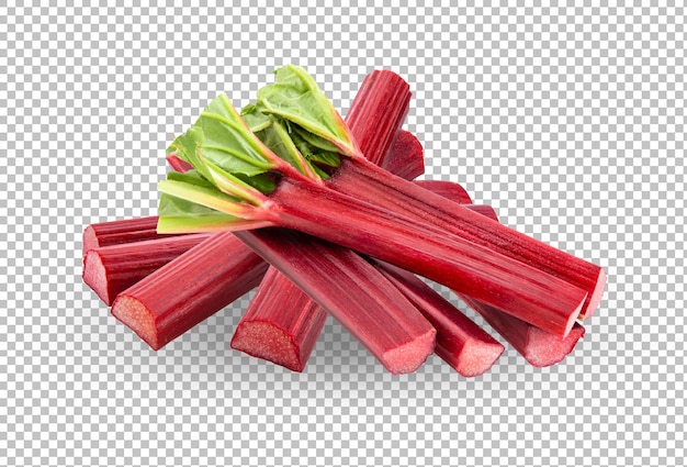 Rabarberstelen op alfalaag