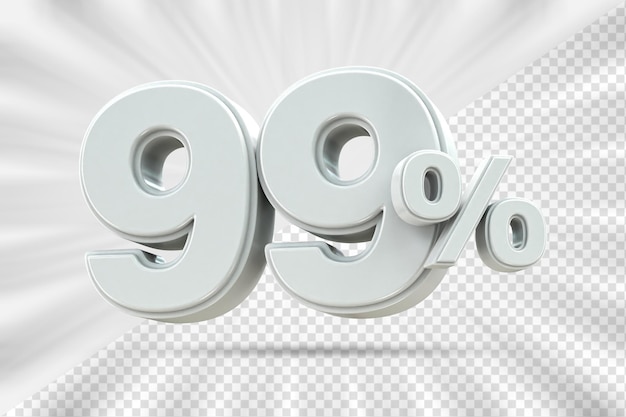 Rabat sprzedaży 3D Numer 99 procent ceny dla koncepcji promocji sprzedaży ze zniżkami według renderowania 3D