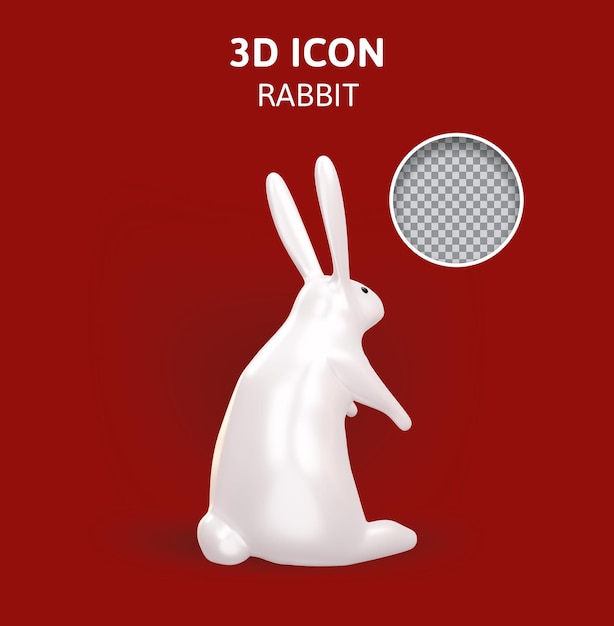 Rabbit 3d rendering illustration