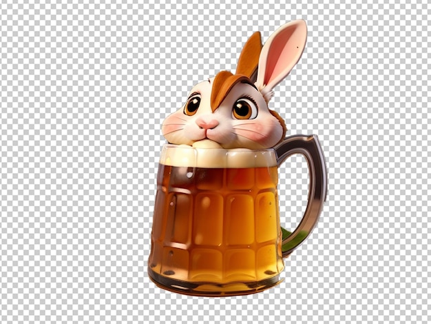 Rabbit in a beer mug