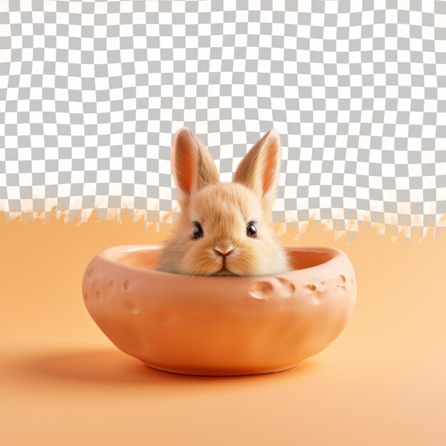 PSD a rabbit in a bowl with a rabbit in it