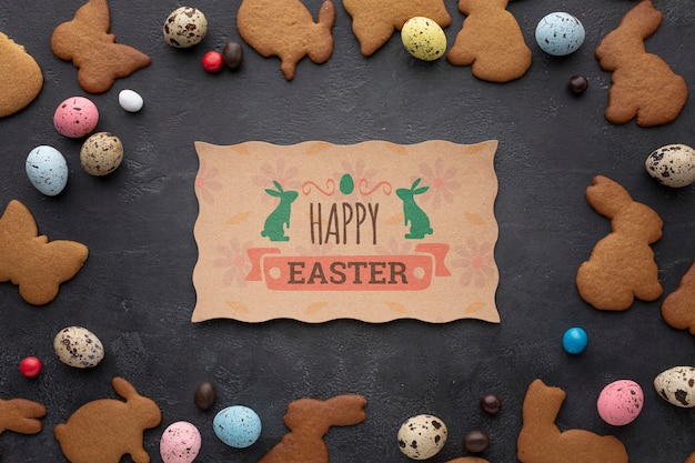 PSD rabbit cookies shape mock-up