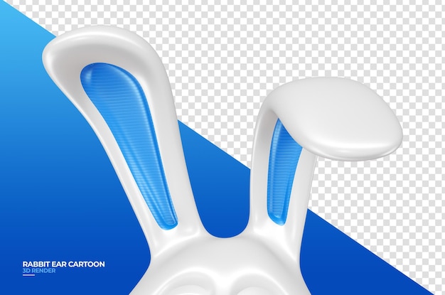 PSD rabbit ears in cartoon 3d render