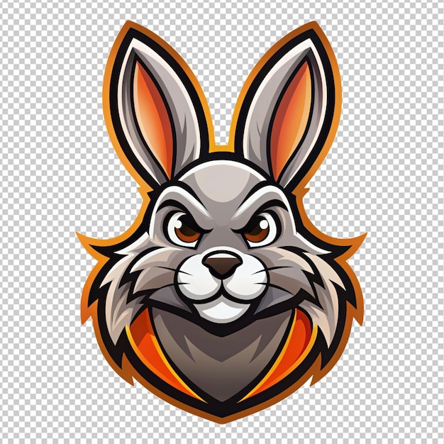 PSD rabbit logo on transparent background