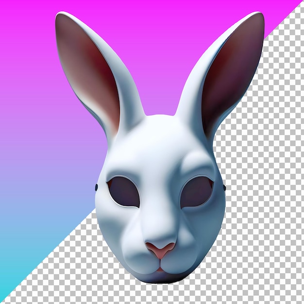 Rabbit mask isolated on transparent background