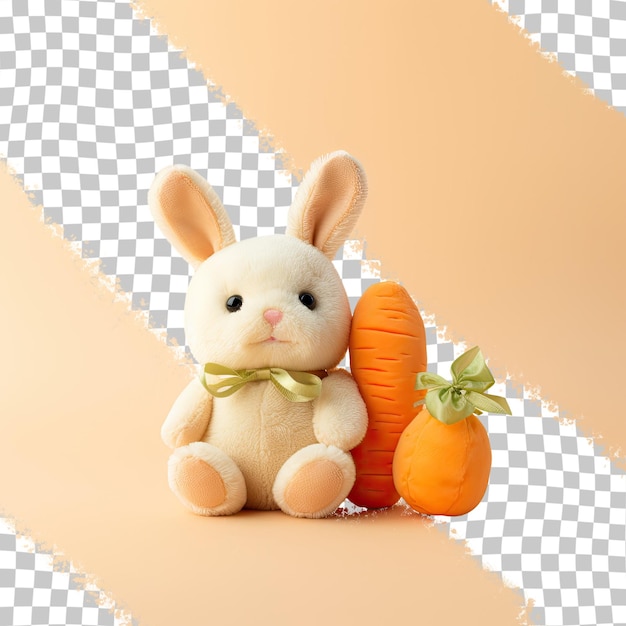 PSD a rabbit and a pumpkin are on a white background.