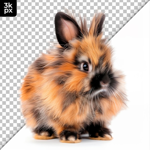 PSD a rabbit that is on a grid with a black background
