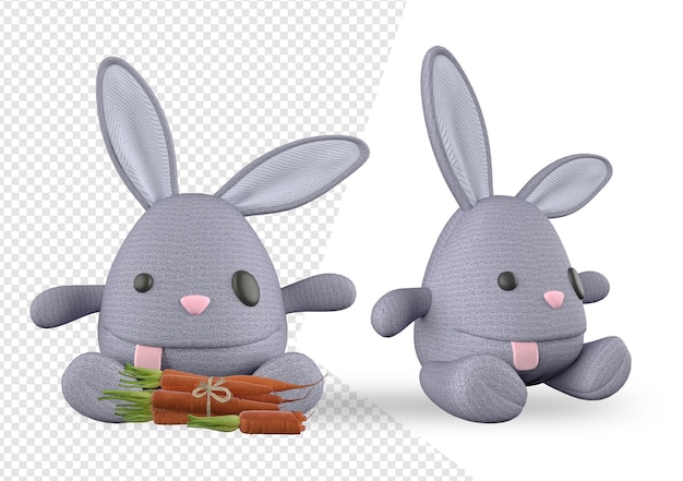 Rabbit toy mockup in rendering design