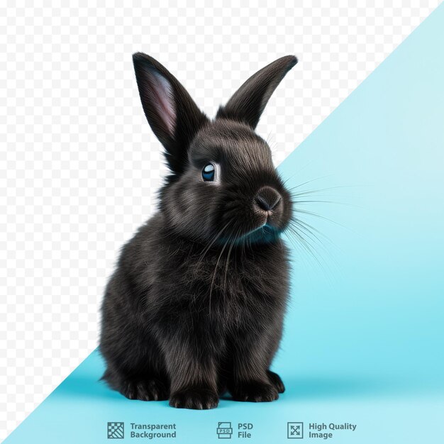 A rabbit with a blue background that says rabbit