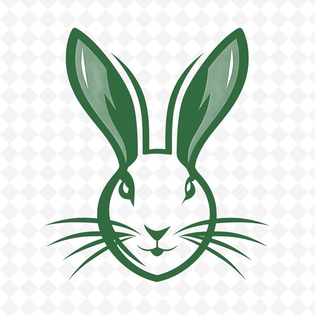 PSD a rabbit with a green face on its face