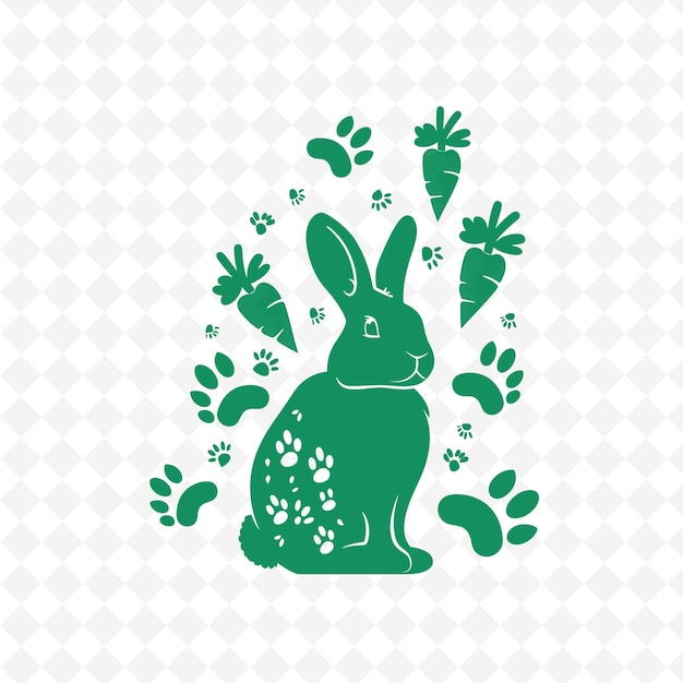 PSD a rabbit with paw prints on it