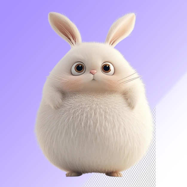 Un coniglio con una faccia bianca e uno sfondo viola con un sfondo viola