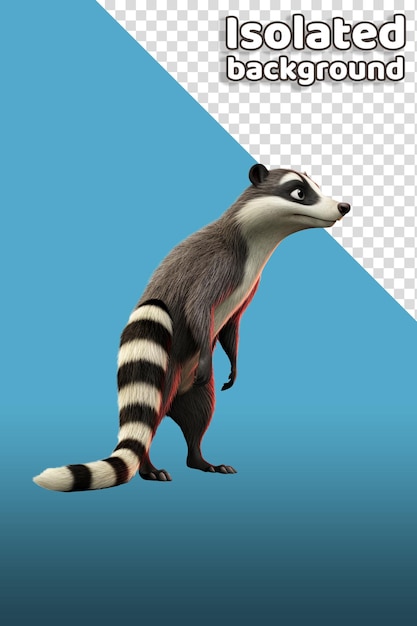PSD raccoon business cartoon 3d character stylized design