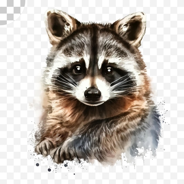 PSD a raccoon is a painting of a raccoon.