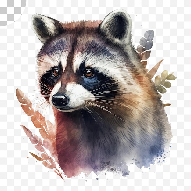 PSD raccoon painting - raccoon in a watercolor style