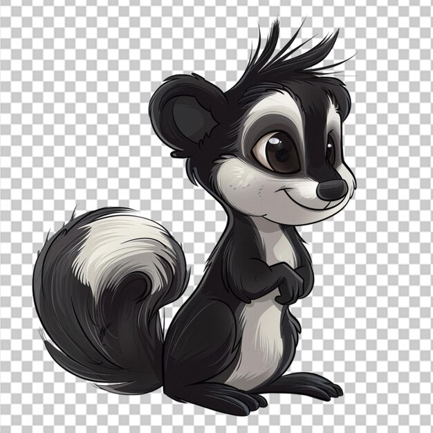 PSD raccoon raising hand cartoon personage