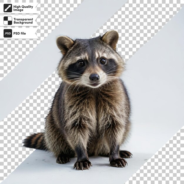 PSD a raccoon that is on a white background with the words raccoon on it