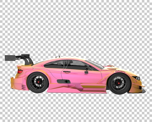 PSD race car on transparent background. 3d rendering - illustration