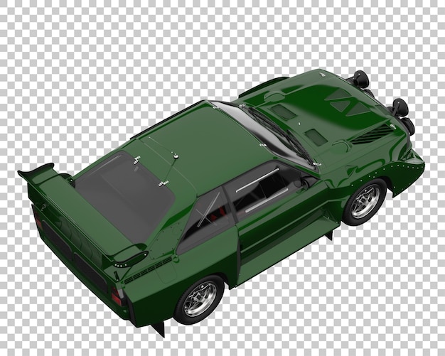 PSD race car on transparent background. 3d rendering - illustration