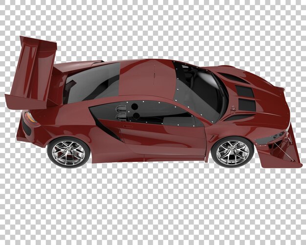 Race car on transparent background. 3d rendering - illustration