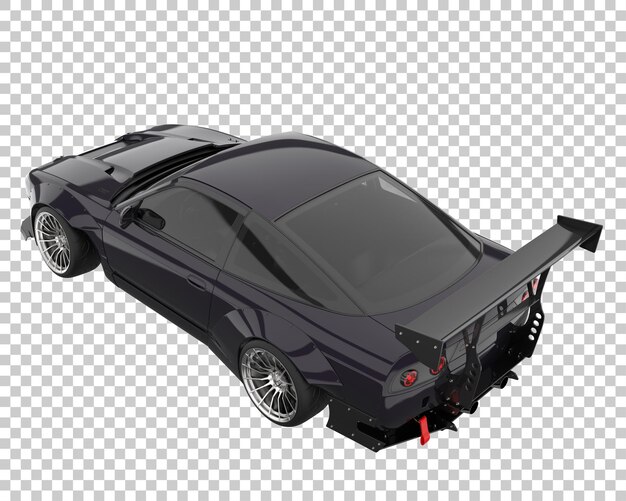 race car on transparent background. 3d rendering - illustration