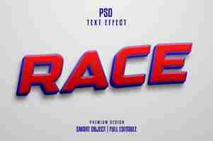 PSD race editable 3d text effect template