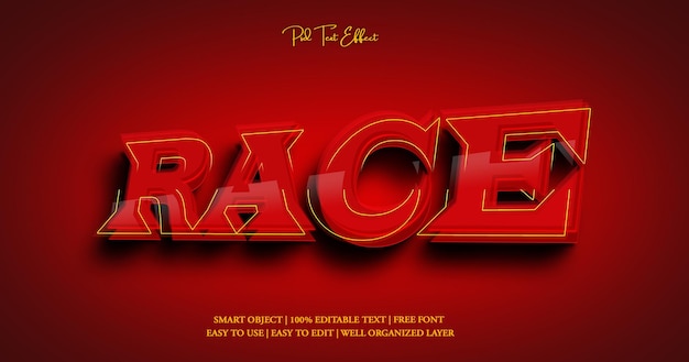 race editable text effect