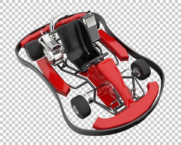 PSD race kart on transparent background. 3d rendering - illustration