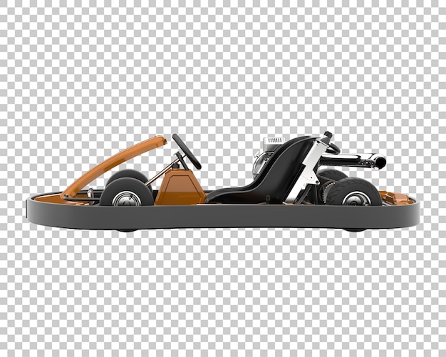 Race kart su sfondo trasparente. rendering 3d - illustrazione