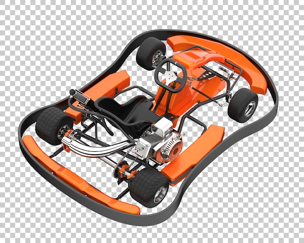 PSD race kart on transparent background. 3d rendering - illustration