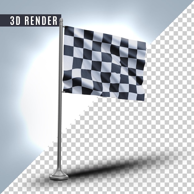 Race realistische 3d getextureerde vlag premium psd