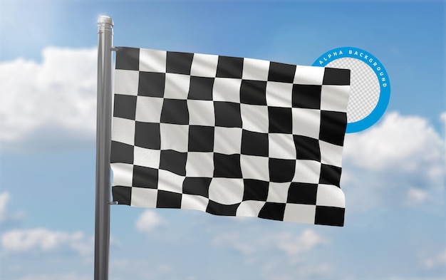 Race Realistisk 3d tekstureret flag Premium Psd