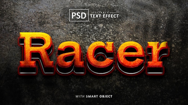 PSD effetto testo racer modificabile