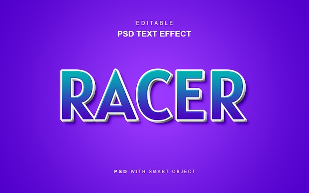 PSD racer text style effect