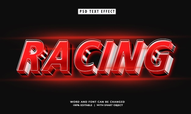 racing 3d editable text effect