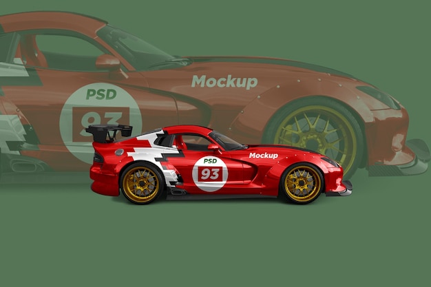 PSD racing car mockup