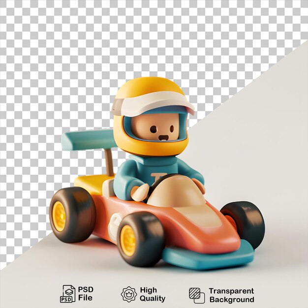 A racing car with a helmet on the front cartoon character no background