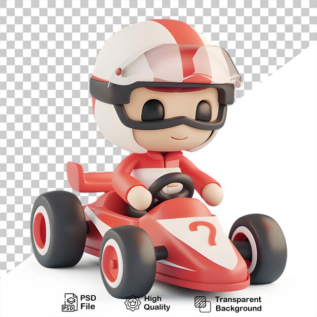 A racing car with a helmet on the front no background