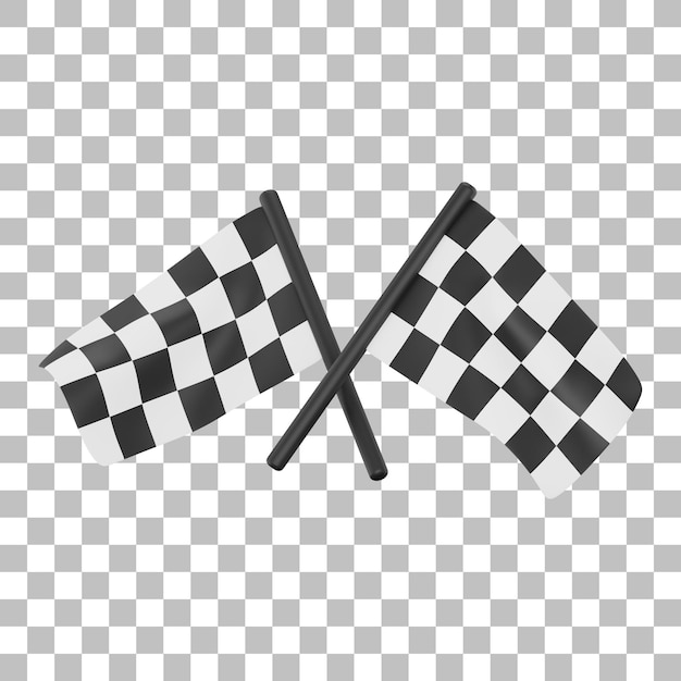 Racing Flags 3D Illustration