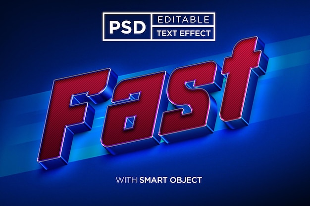 PSD racing font style, fast text effect template