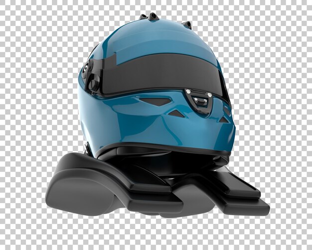 PSD racing helmet isolated on transparent background 3d rendering illustration
