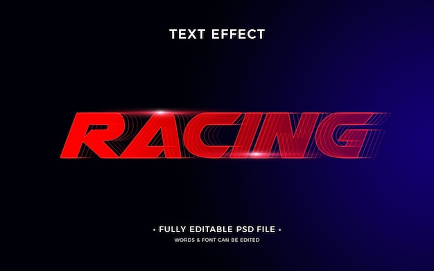 Racing text effect